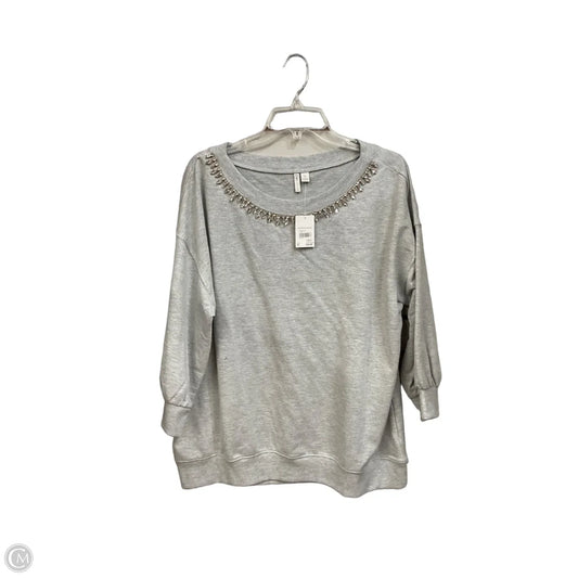 Top 3/4 Sleeve By Cato In Grey, Size: Xl