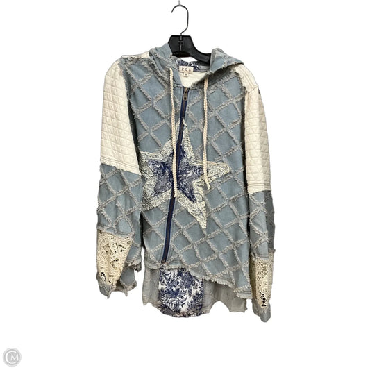 Jacket Denim By Pol In Blue & White, Size: M