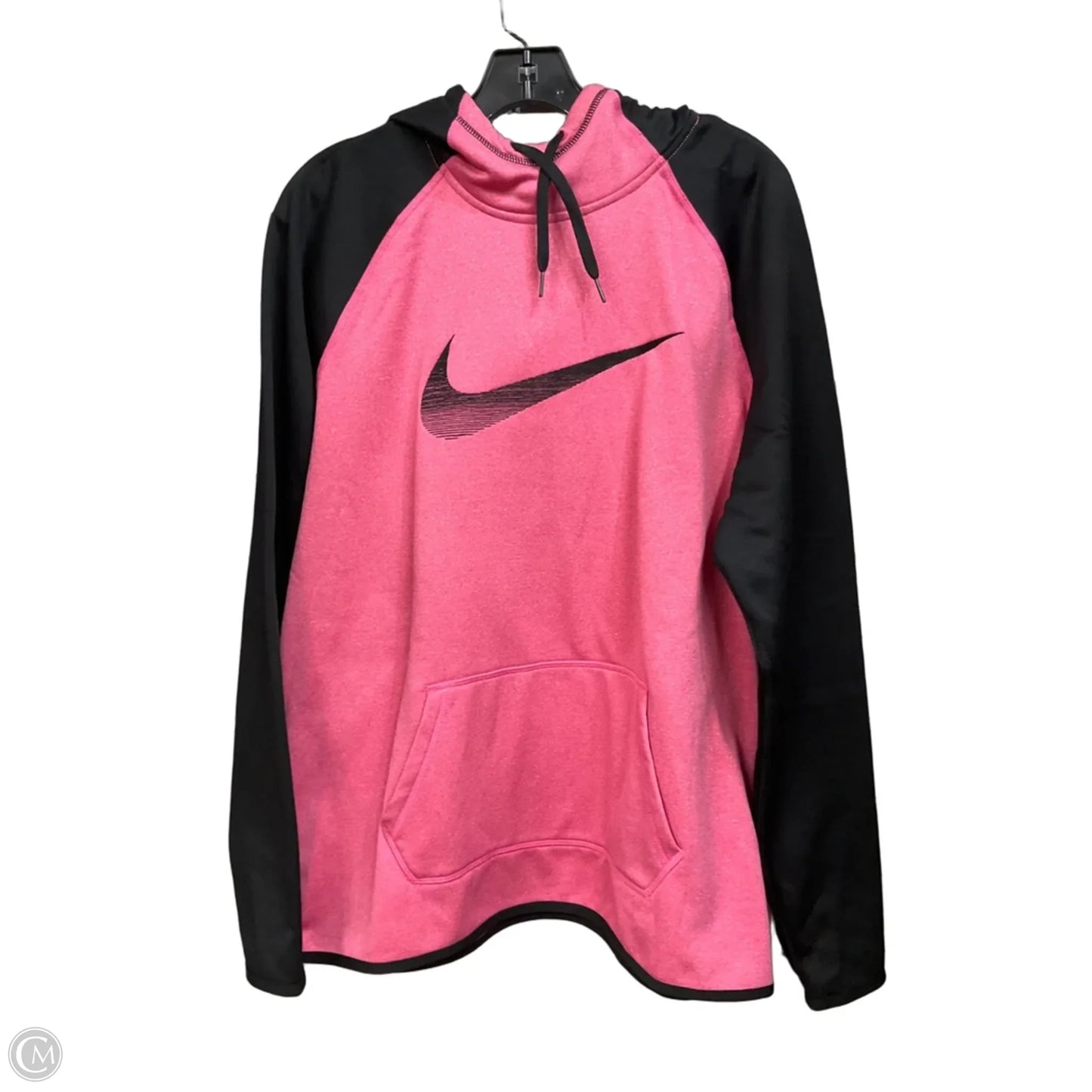 Sweatshirt Hoodie By Nike Apparel In Black & Pink, Size: Xl