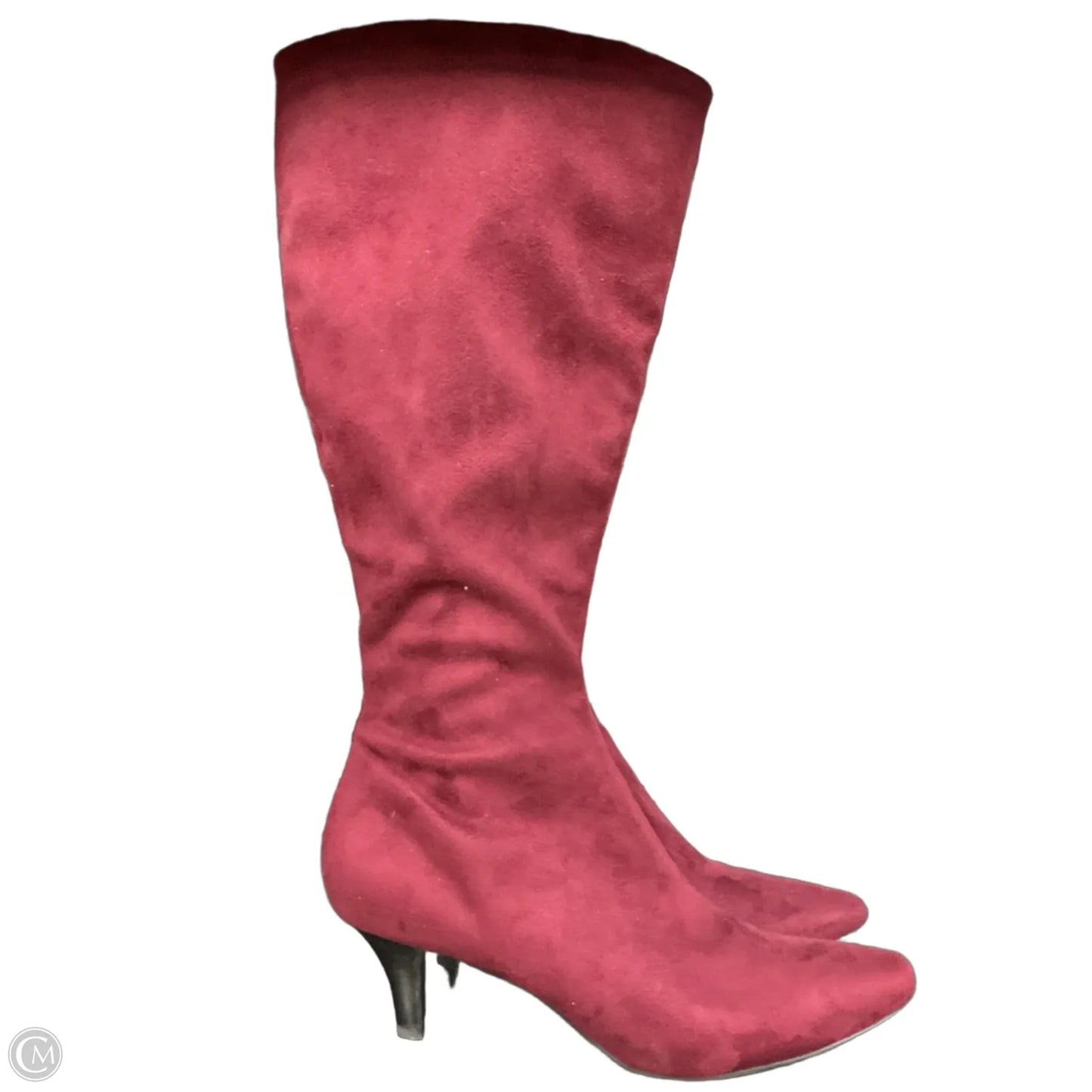 Boots Knee Heels By Impo In Maroon, Size: 9