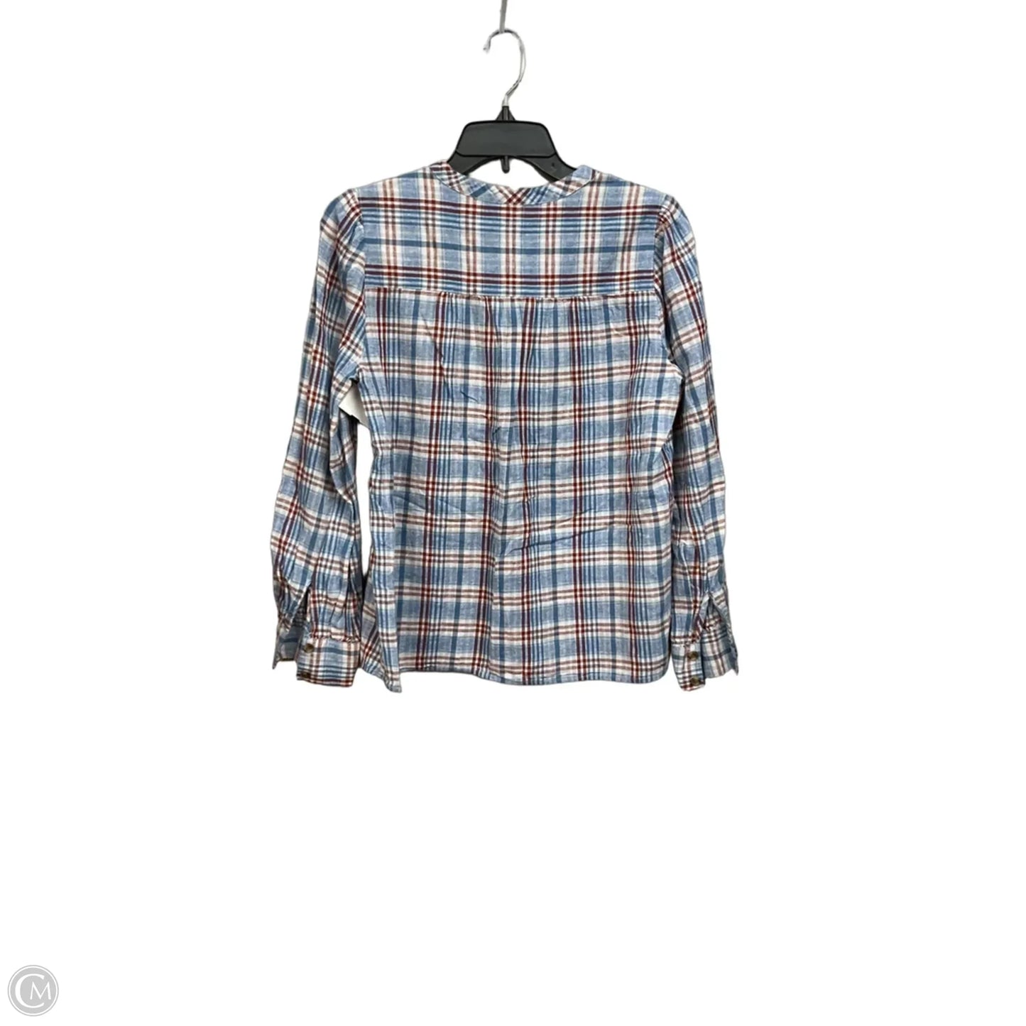 Top Long Sleeve By Madewell In Plaid Pattern, Size: S