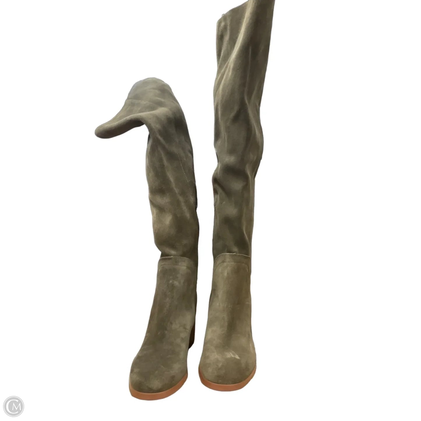 Boots Over-the-knee Flats By Marc Fisher In Green, Size: 5