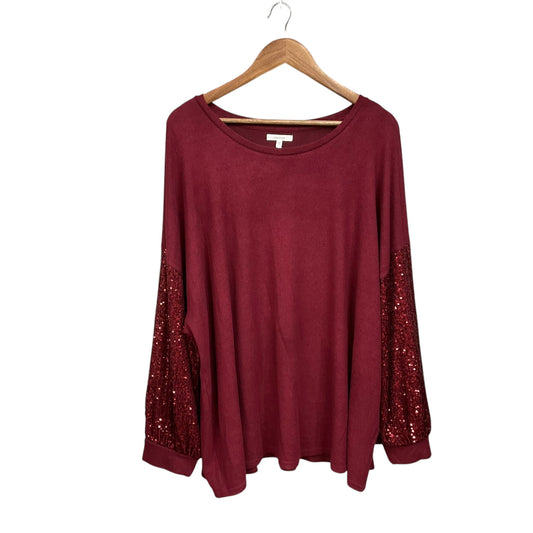 Top Long Sleeve By Maurices In Red, Size: 3x