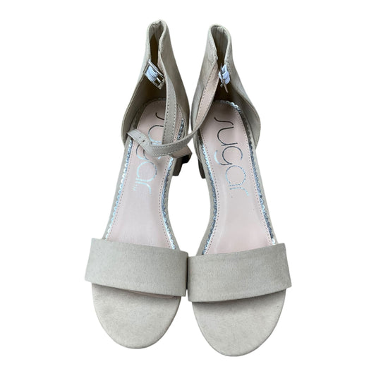 Shoes Heels Block By Sugar In Beige, Size: 9.5