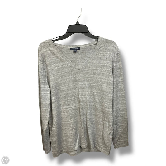 Top Long Sleeve By Tommy Hilfiger In Grey & Silver, Size: Xl