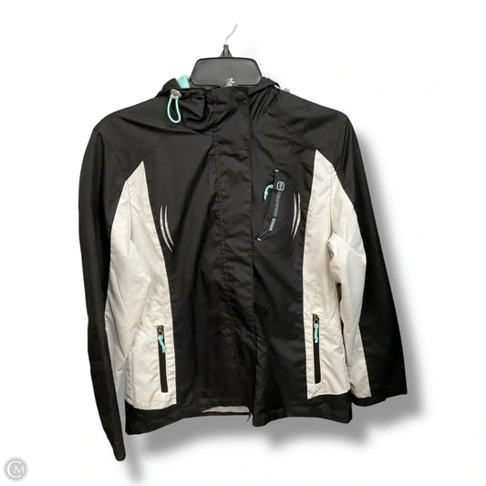 Jacket Windbreaker By Free Country In Black & White, Size: M