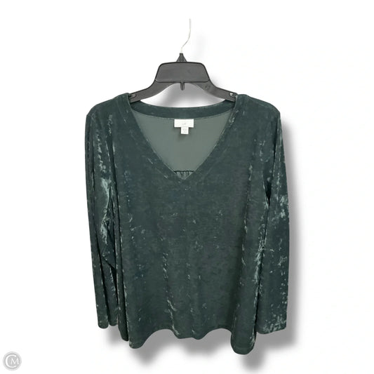 Top Long Sleeve By J. Jill In Green, Size: L