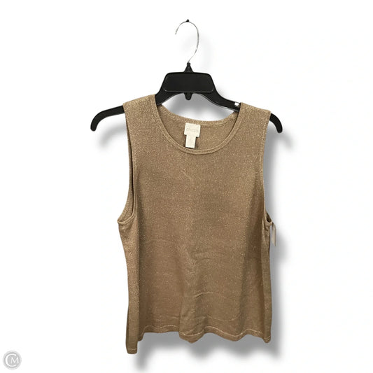 Vest Sweater By Chicos In Gold, Size: L