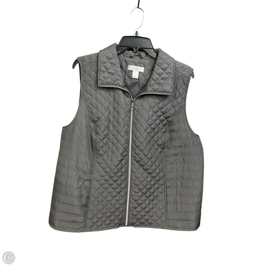 Vest Puffer & Quilted By Cj Banks In Grey, Size: 1x