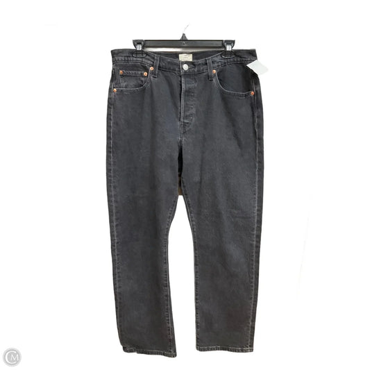 Jeans Straight By Levis In Black Denim, Size: 10