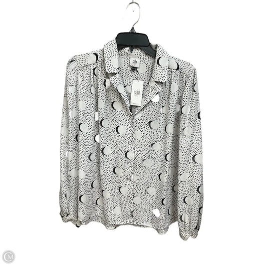 Blouse Long Sleeve By Cabi In Polkadot Pattern, Size: S