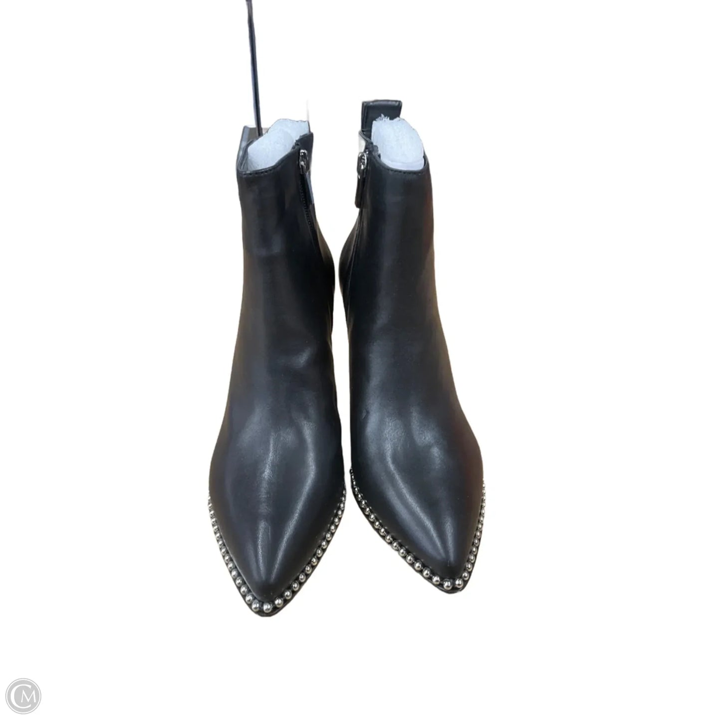 Boots Ankle Heels By Bcbgeneration In Black & Silver, Size: 8.5