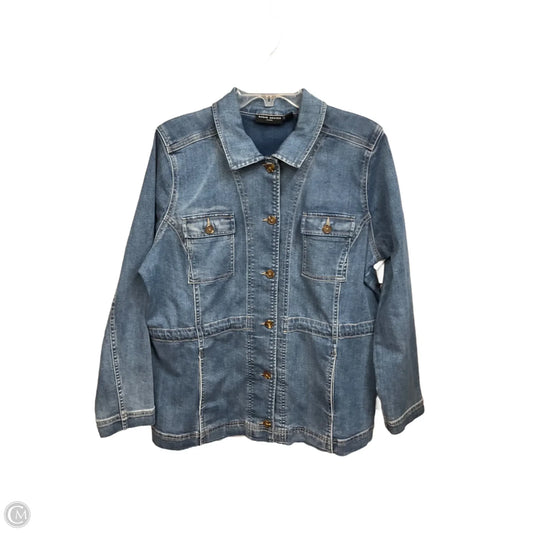Jacket Denim By Susan Graver In Blue Denim, Size: L