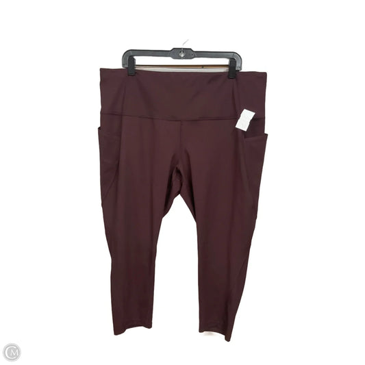 Athletic Capris By Xersion In Maroon, Size: 2x