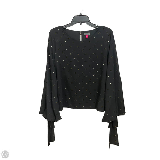 Top Long Sleeve By Vince Camuto In Black & Gold, Size: M