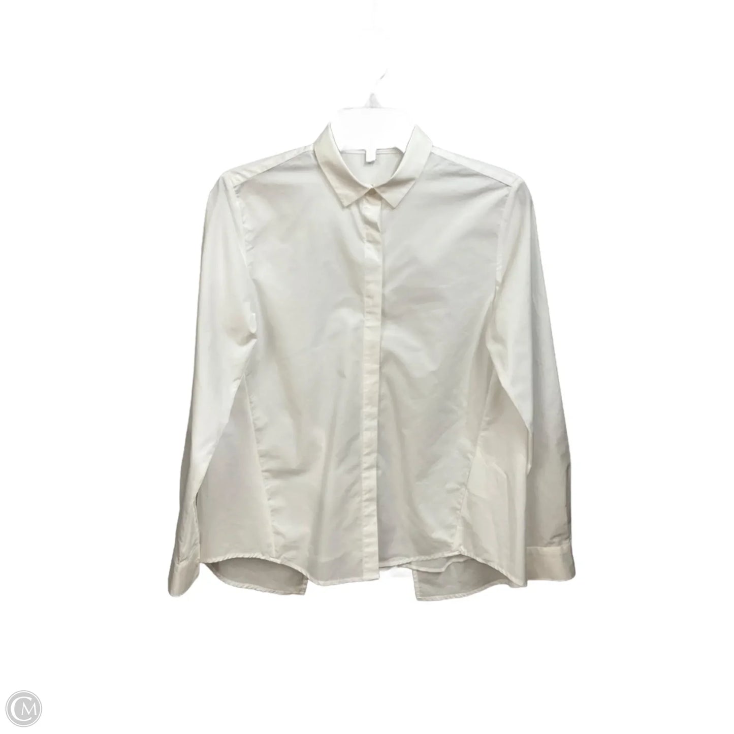 Blouse Long Sleeve By Banana Republic In White, Size: Xs