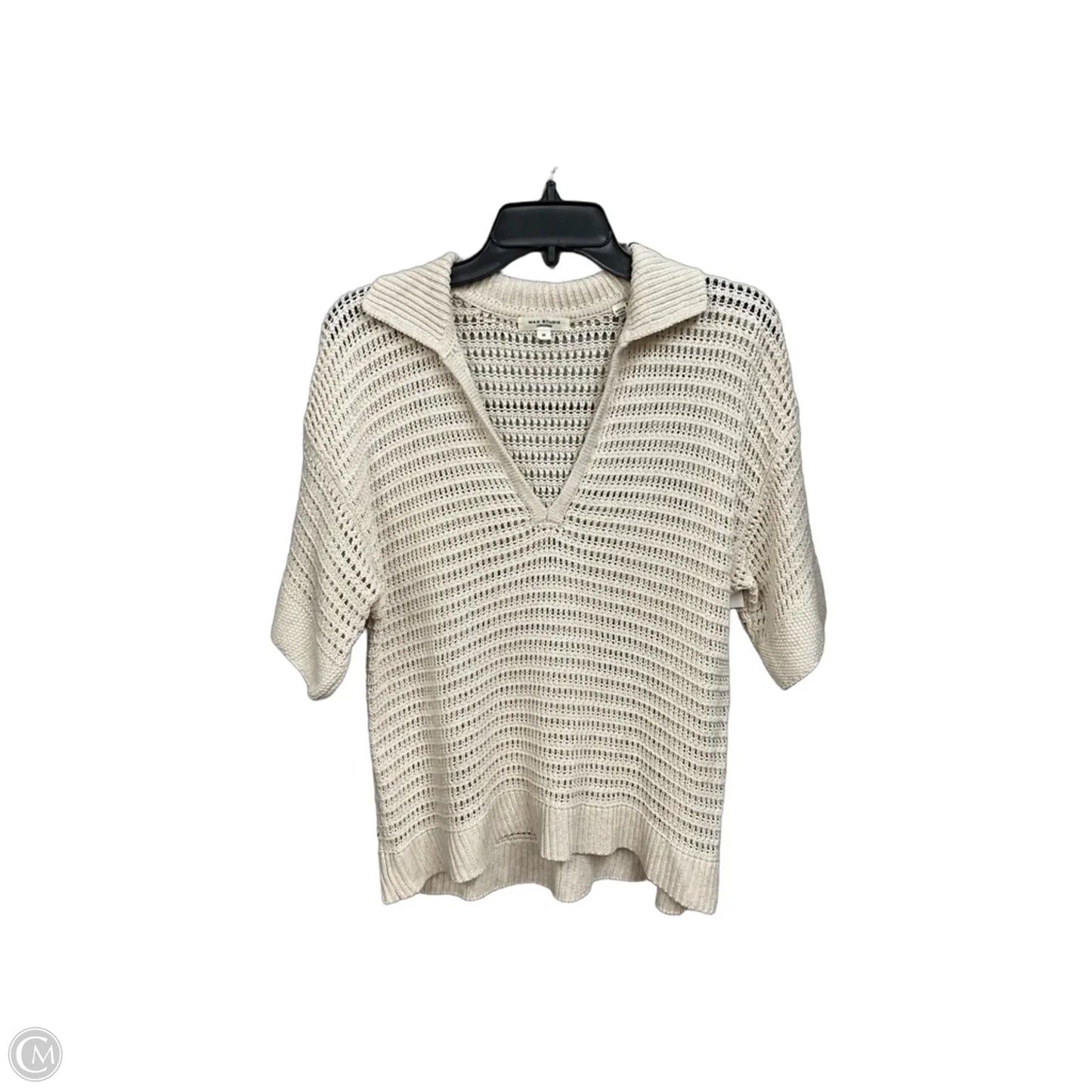 Top Short Sleeve By Max Studio In Beige, Size: M