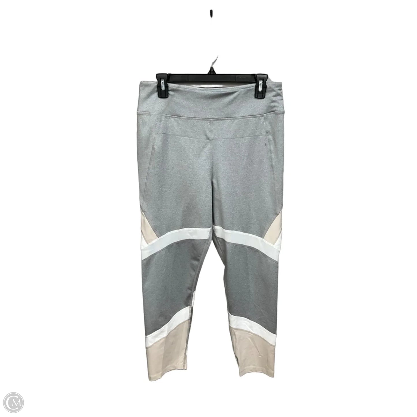Athletic Leggings By Calvin Klein In Grey & White, Size: Xl
