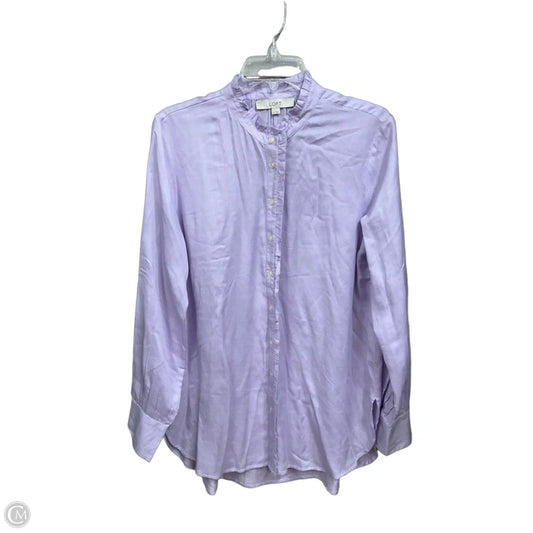 Blouse Long Sleeve By Loft In Purple, Size: M