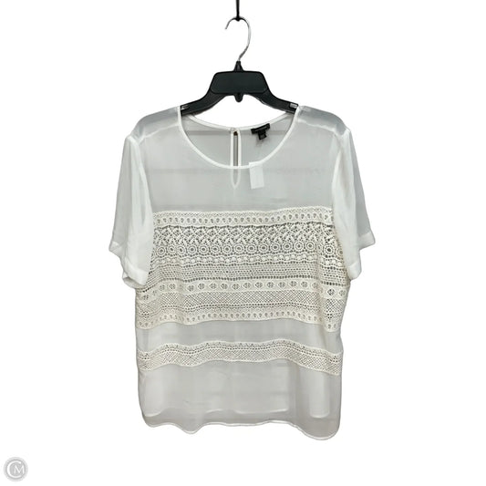 Top Short Sleeve By Ann Taylor In White, Size: Xl