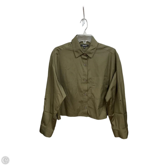 Blouse Long Sleeve By Madewell In Green, Size: S