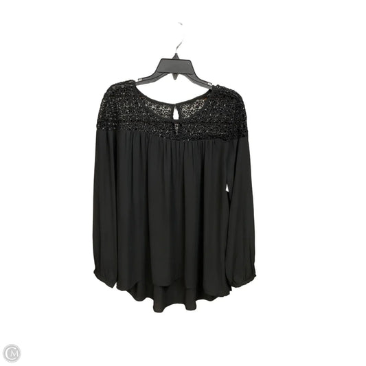 Top Long Sleeve By Loft In Black, Size: L