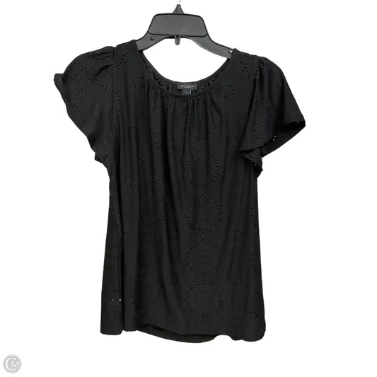 Top Short Sleeve By Ann Taylor In Black, Size: S