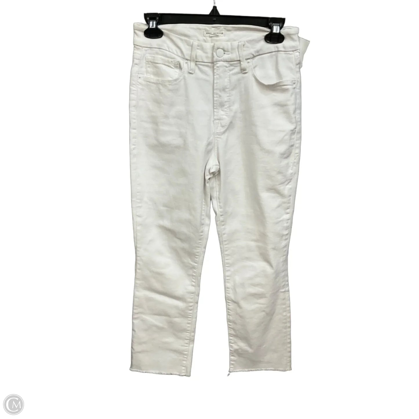 Jeans Straight By Good American In White Denim, Size: 6