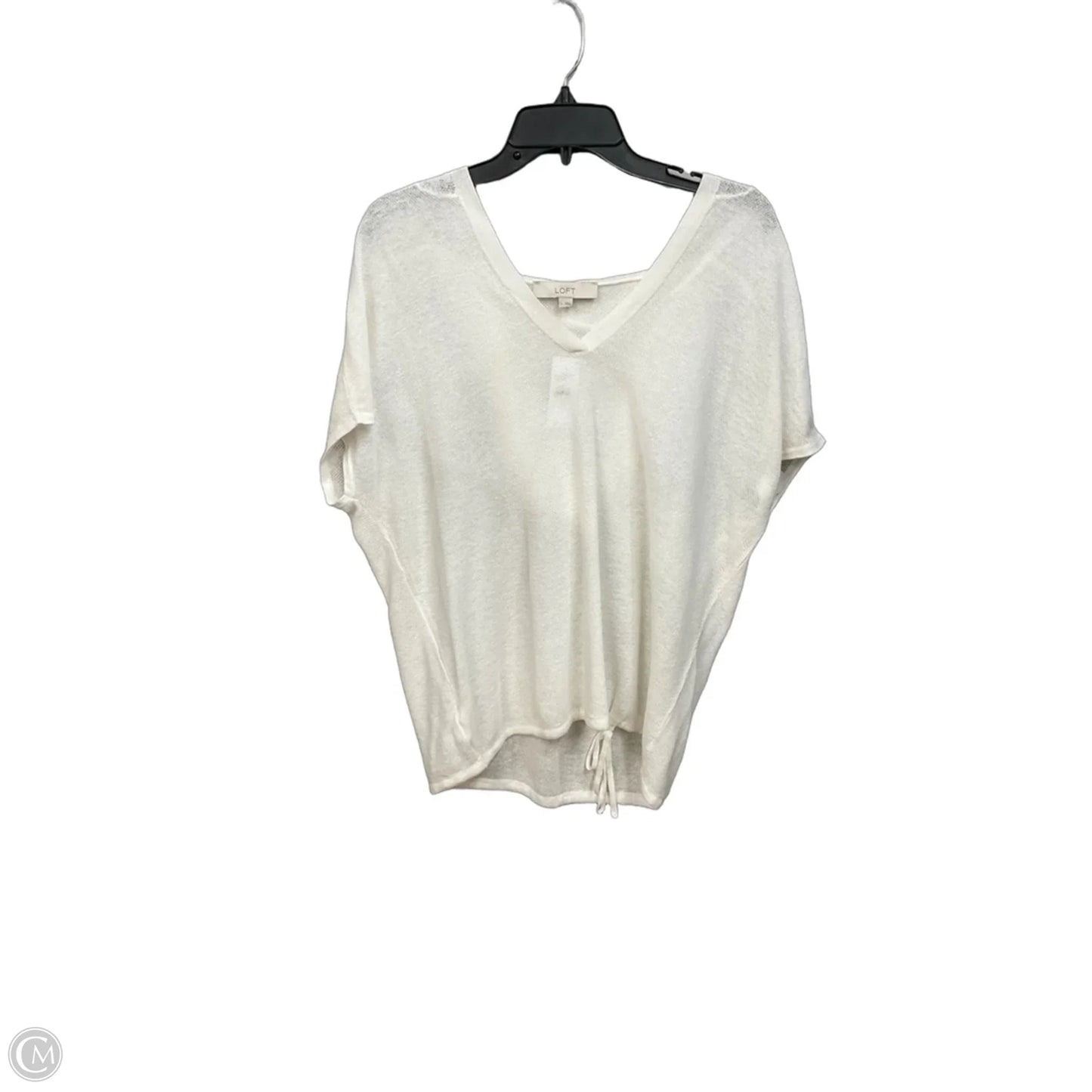Top Short Sleeve By Loft In White, Size: M
