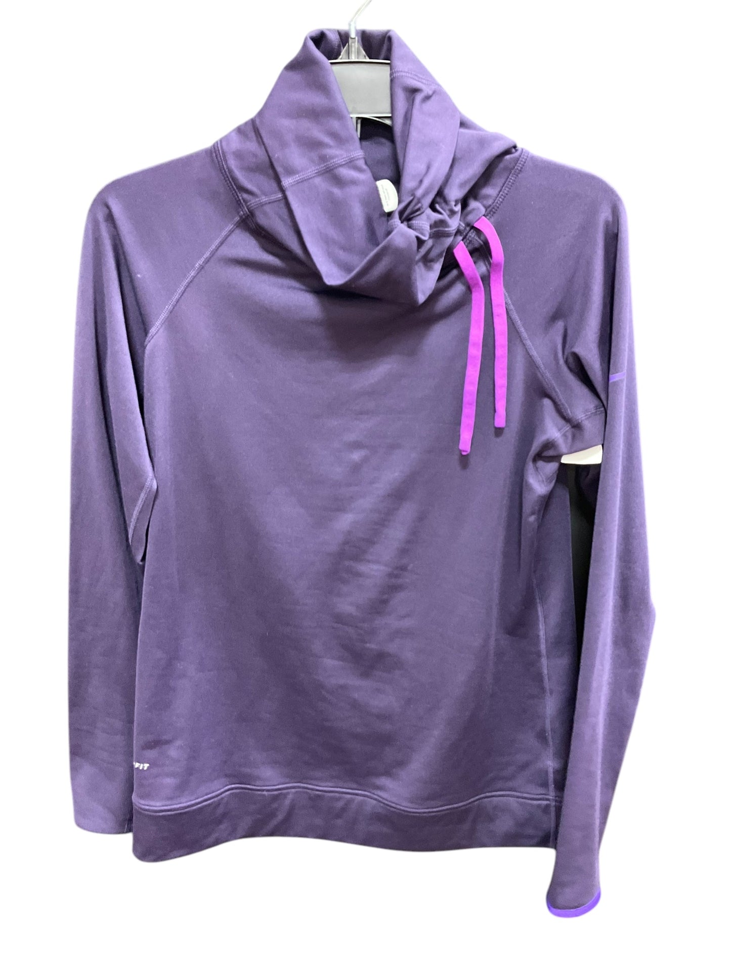 Athletic Top Long Sleeve Collar By Nike Apparel In Purple, Size: M