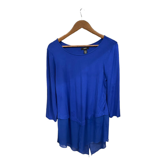 Top Long Sleeve Basic By Alfani In Blue, Size: L