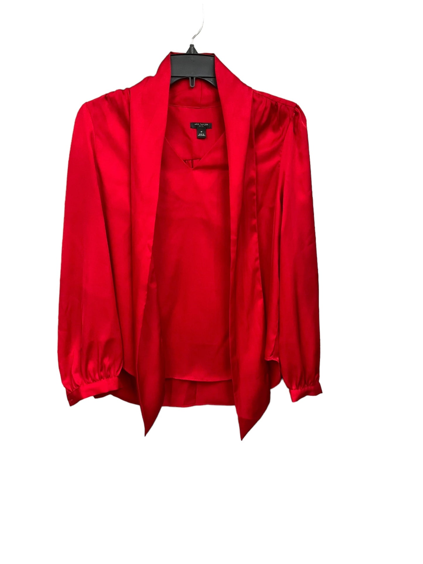 Blouse Long Sleeve By Ann Taylor In Red, Size: S