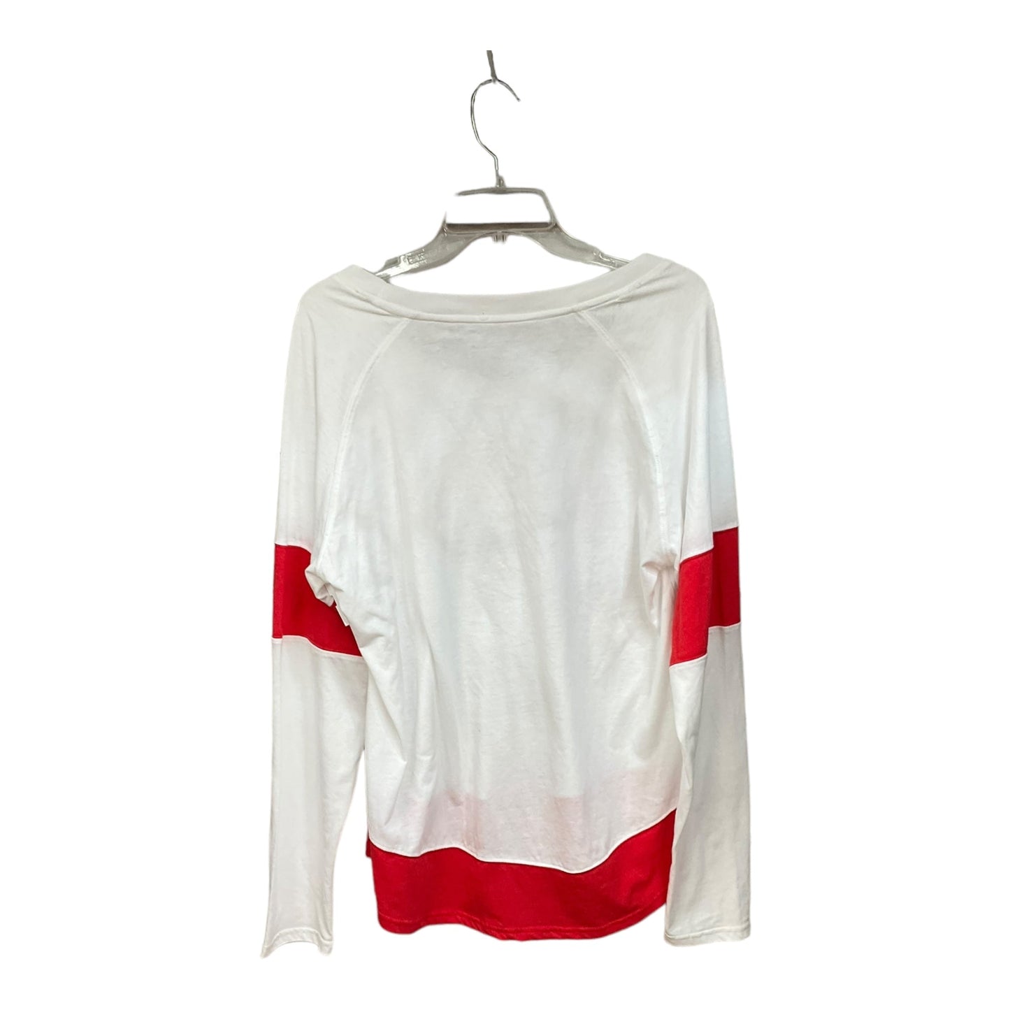 Red & White Athletic Top Long Sleeve Crewneck Clothes Mentor, Size Xxl