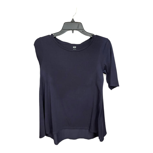 Blue Top Short Sleeve Basic Uniqlo, Size S