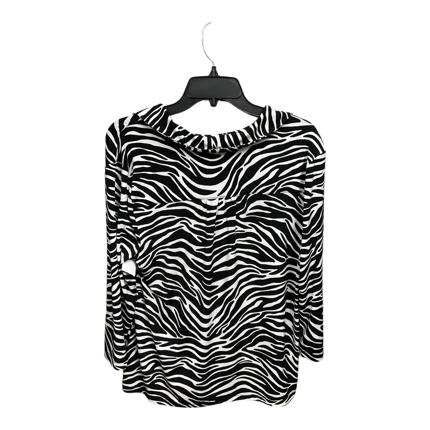 Zebra Print Top Long Sleeve Dana Buchman, Size L