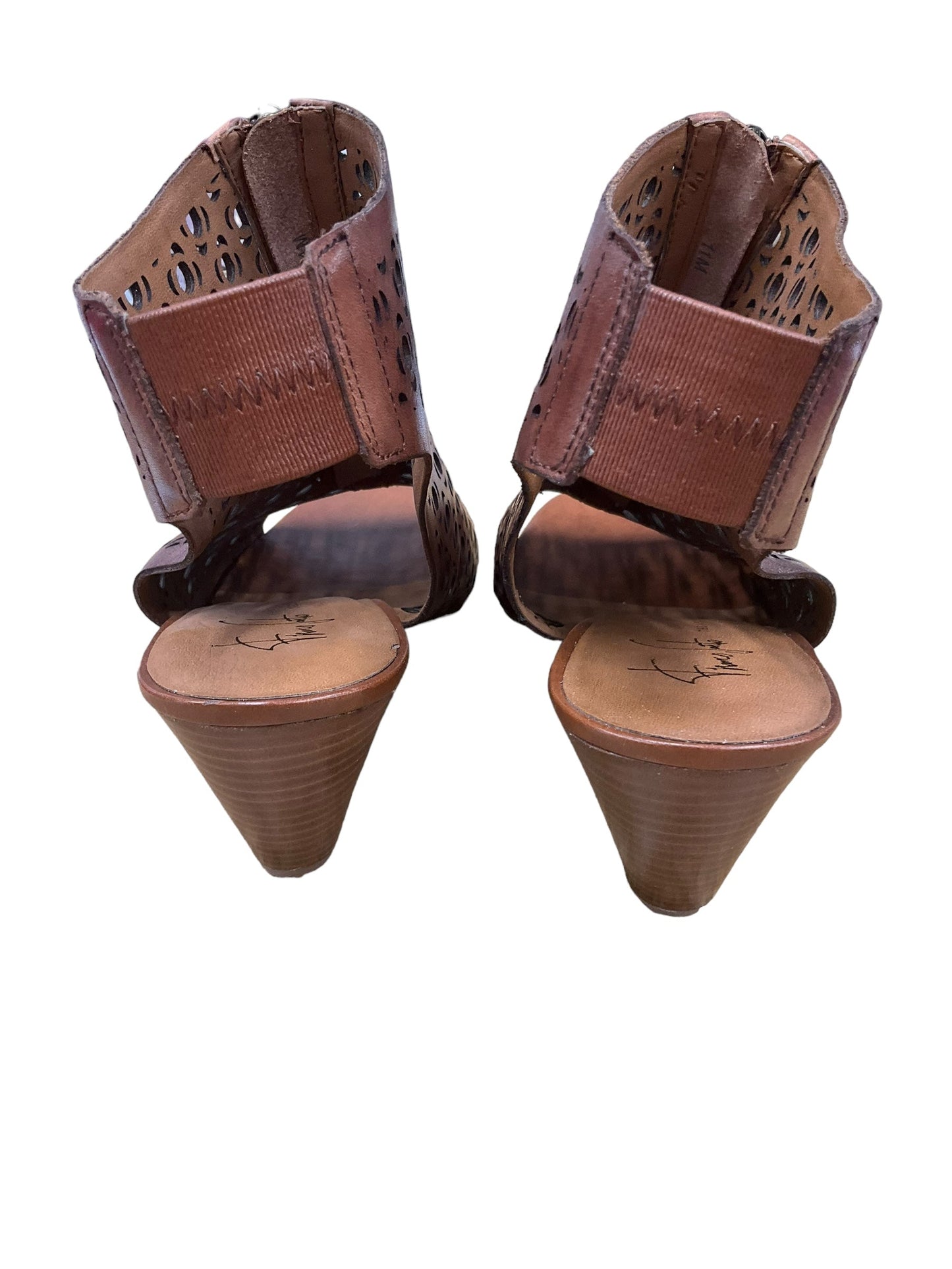 Brown Shoes Heels Wedge Franco Sarto, Size 11