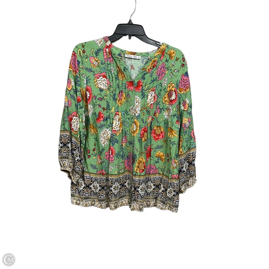 Top Long Sleeve By Figuero & Flower In Floral Print, Size: Xl