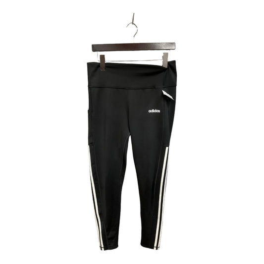 Athletic Leggings By Adidas In Black & White, Size: L