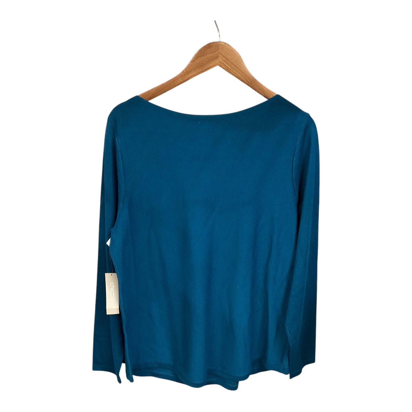 Top Long Sleeve By Chicos In Teal, Size: L