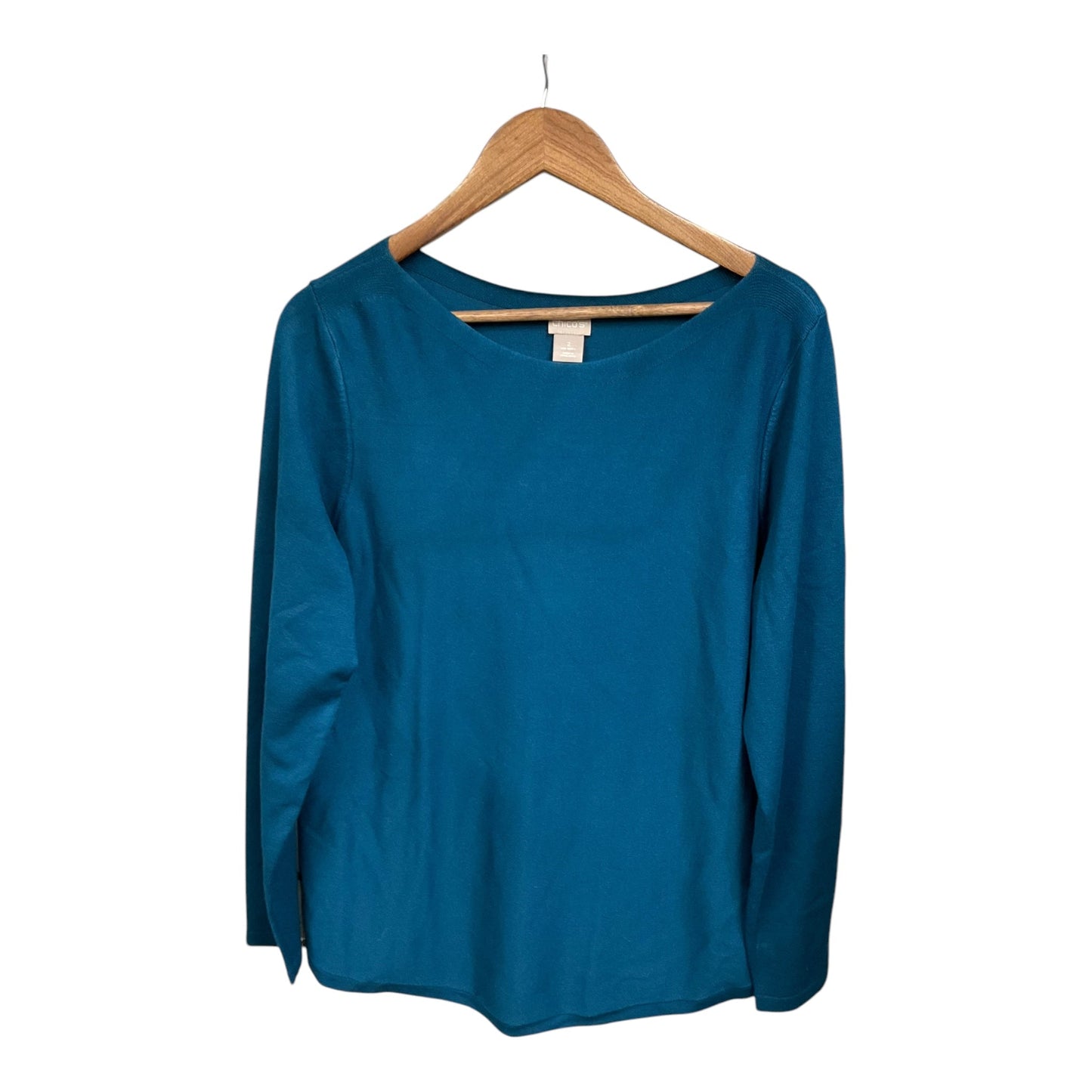 Top Long Sleeve By Chicos In Teal, Size: L