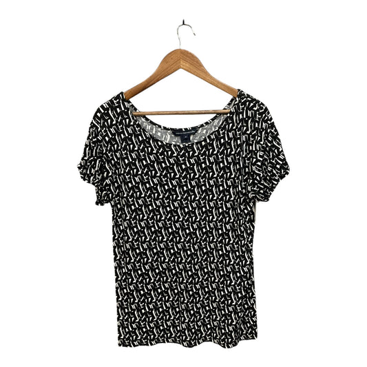 Top Short Sleeve By French Connection In Black & White, Size: M