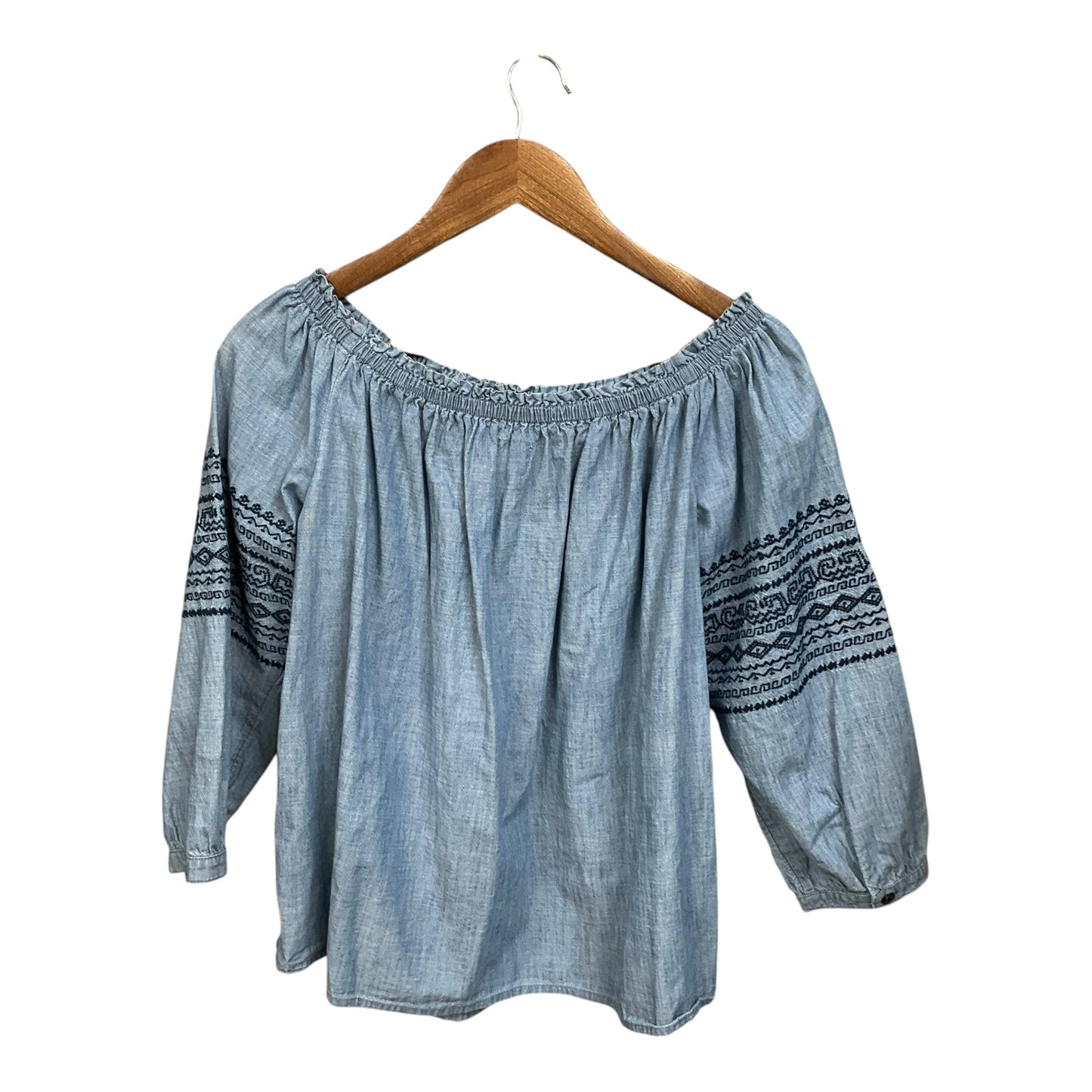 Top 3/4 Sleeve By Gap In Blue, Size: L