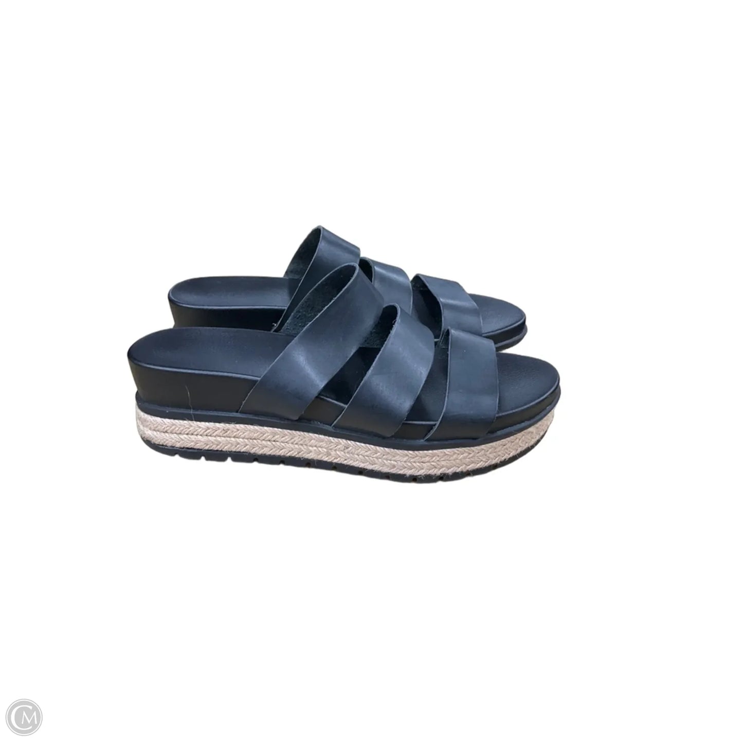 Sandals Heels Wedge By Mia In Black, Size: 9.5