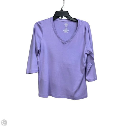 Top 3/4 Sleeve Basic By St Johns Bay In Purple, Size: L