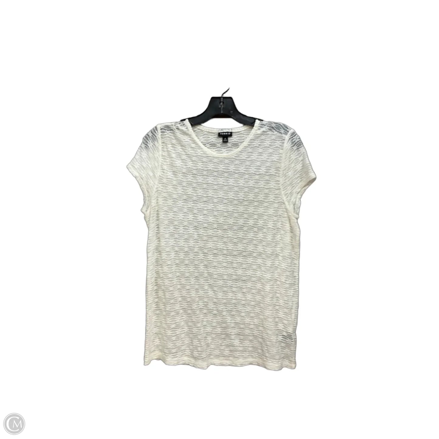Top Short Sleeve By Torrid In Cream, Size: L
