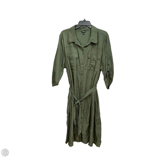 Dress Casual Midi By Torrid In Green, Size: 1x