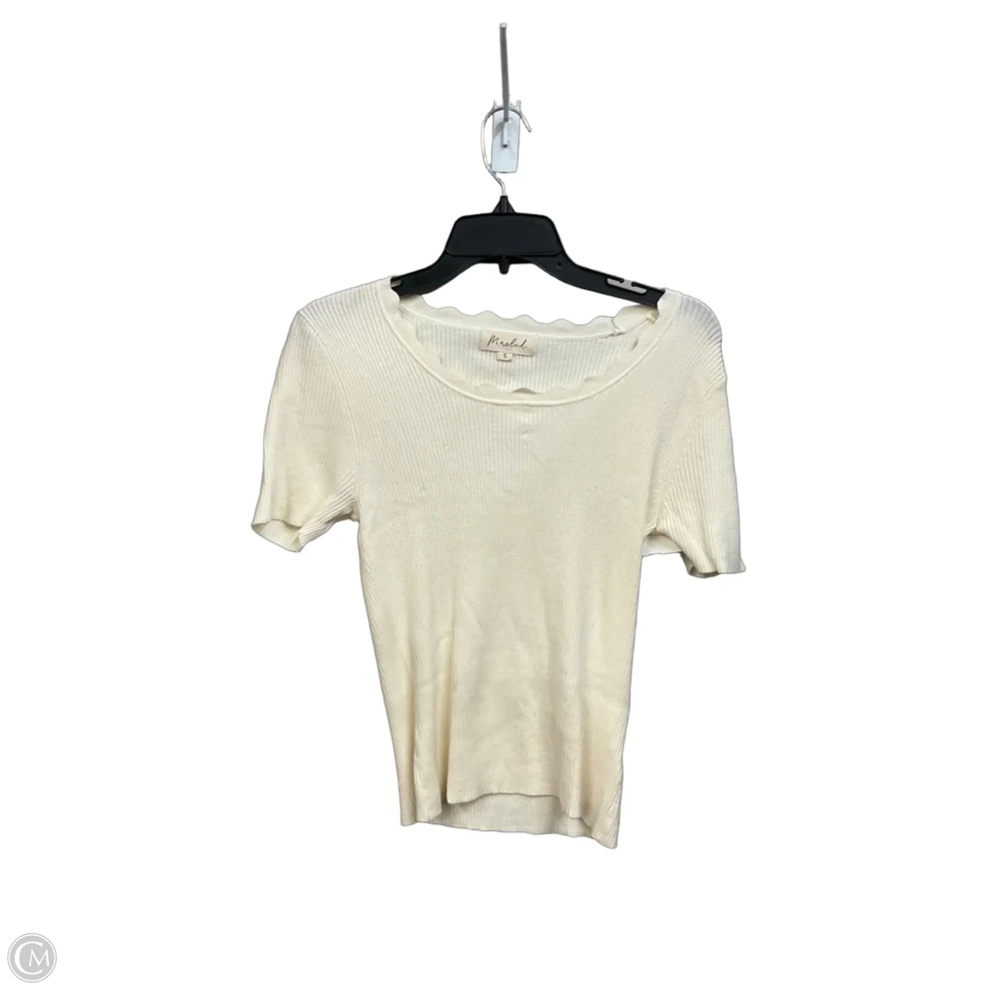 Top Short Sleeve By Marled In Cream, Size: S