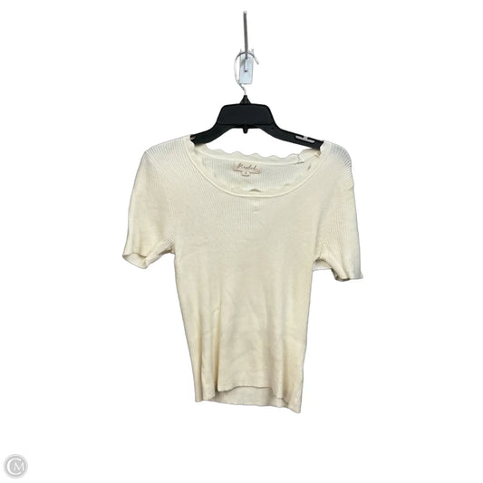 Top Short Sleeve By Marled In Cream, Size: S