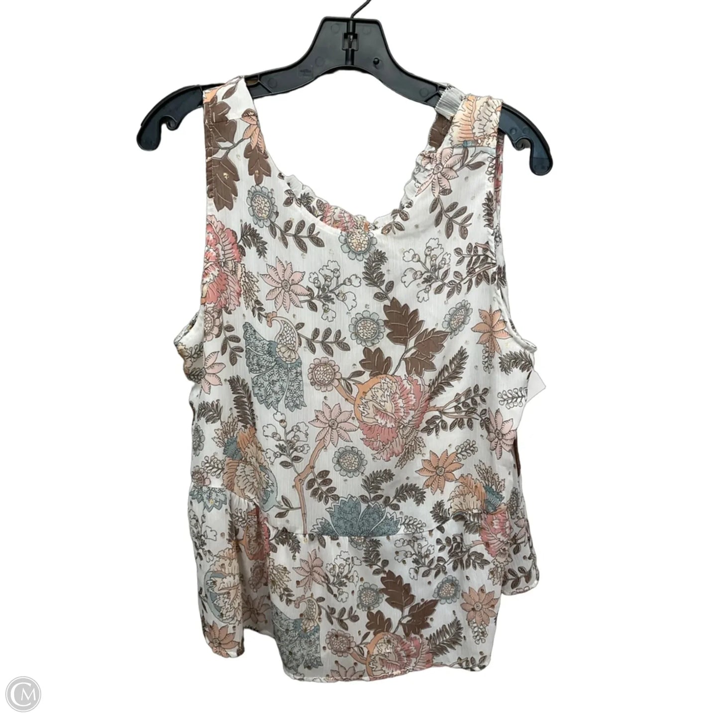 Top Sleeveless By Loft In Floral Print, Size: L
