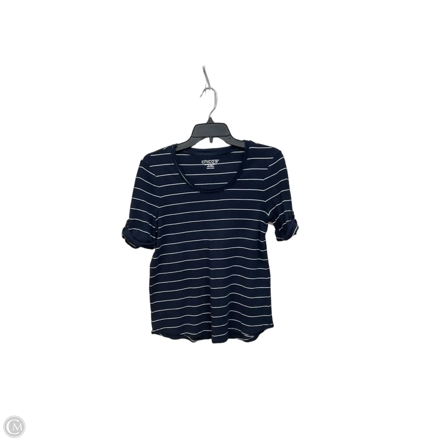Top Short Sleeve By Chicos In Navy, Size: S